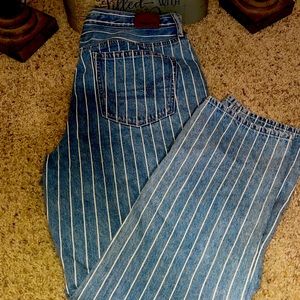 Washed out strippes jeans